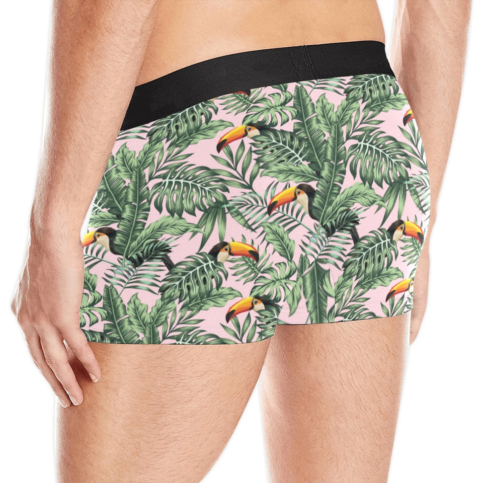 Toucan tropical green jungle palm pattern Men's All Over Print Boxer Briefs Men's Underwear