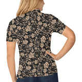 Rose Pattern Print Design 04 Women's All Over Print Polo Shirt