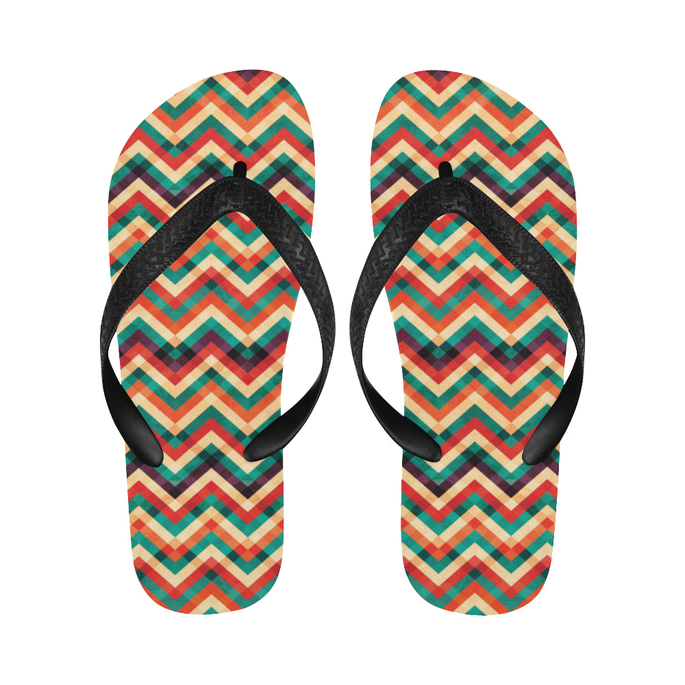 zigzag  chevron colorful pattern Unisex Flip Flops