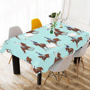 Horses running horses rider pattern Tablecloth