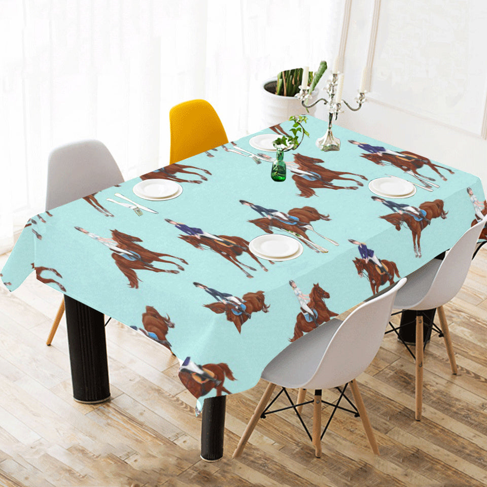 Horses running horses rider pattern Tablecloth