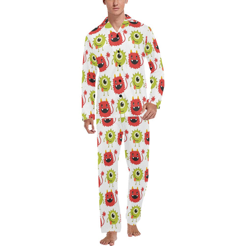 Alien Pattern Print Design 05 Men's Long Pajama Set