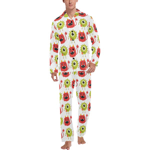 Alien Pattern Print Design 05 Men's Long Pajama Set