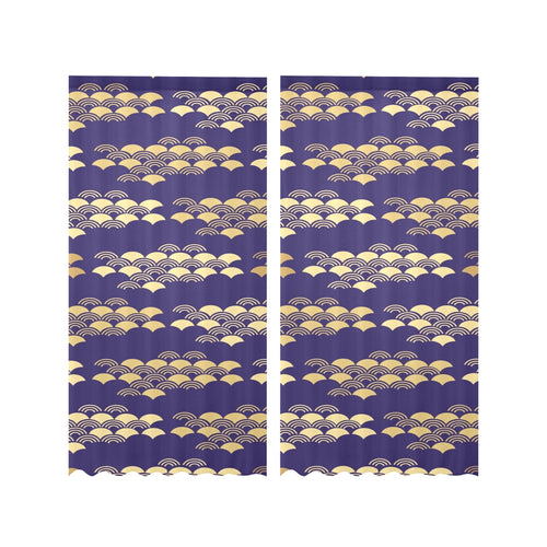 Beautiful japanese fan pattern Gauze Curtain
