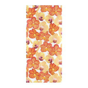 Orange yellow orchid flower pattern background Beach Towel