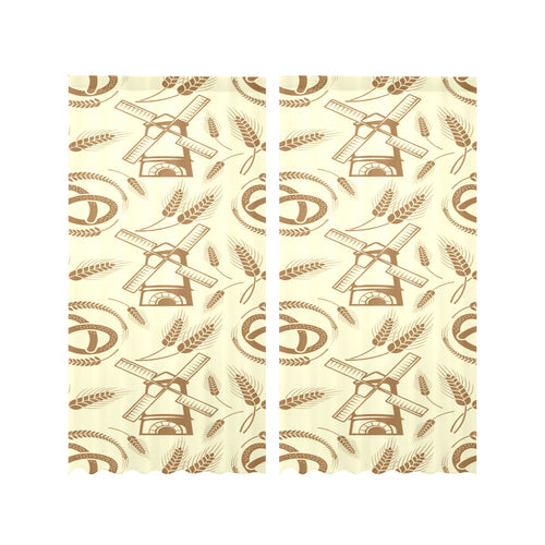 Windmill Wheat pattern Gauze Curtain