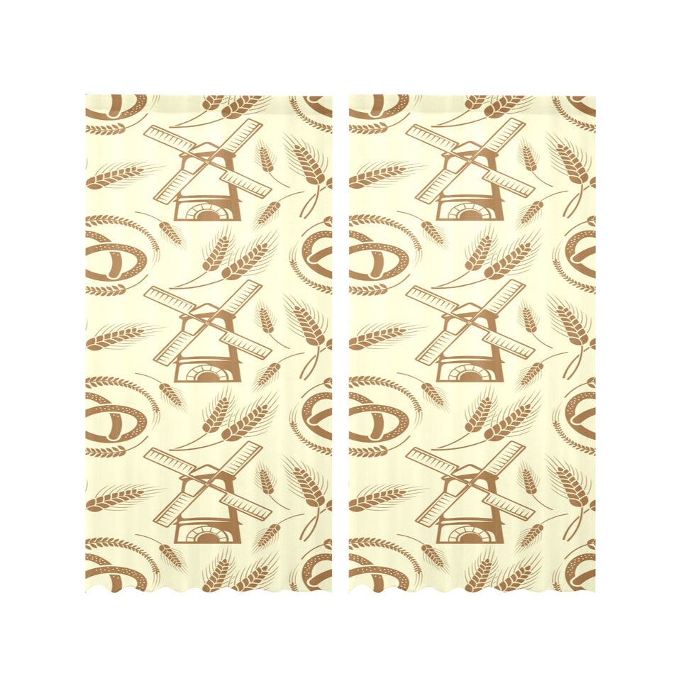 Windmill Wheat pattern Gauze Curtain