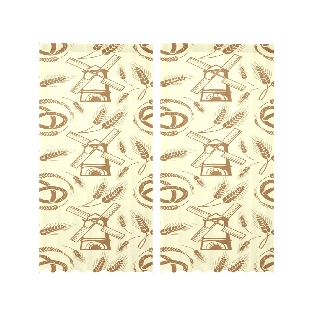 Windmill Wheat pattern Gauze Curtain