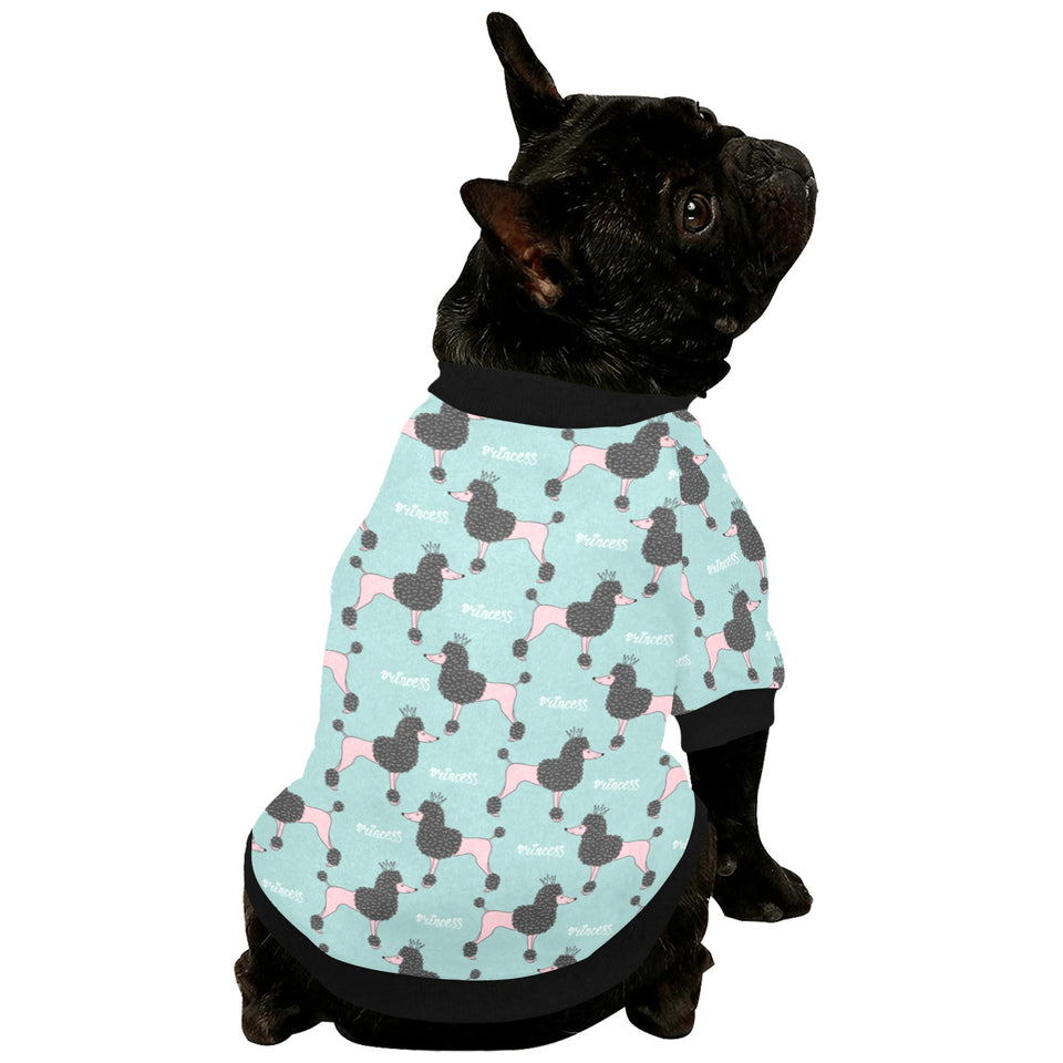 poodle dog green background All Over Print Pet Dog Round Neck Fuzzy Shirt