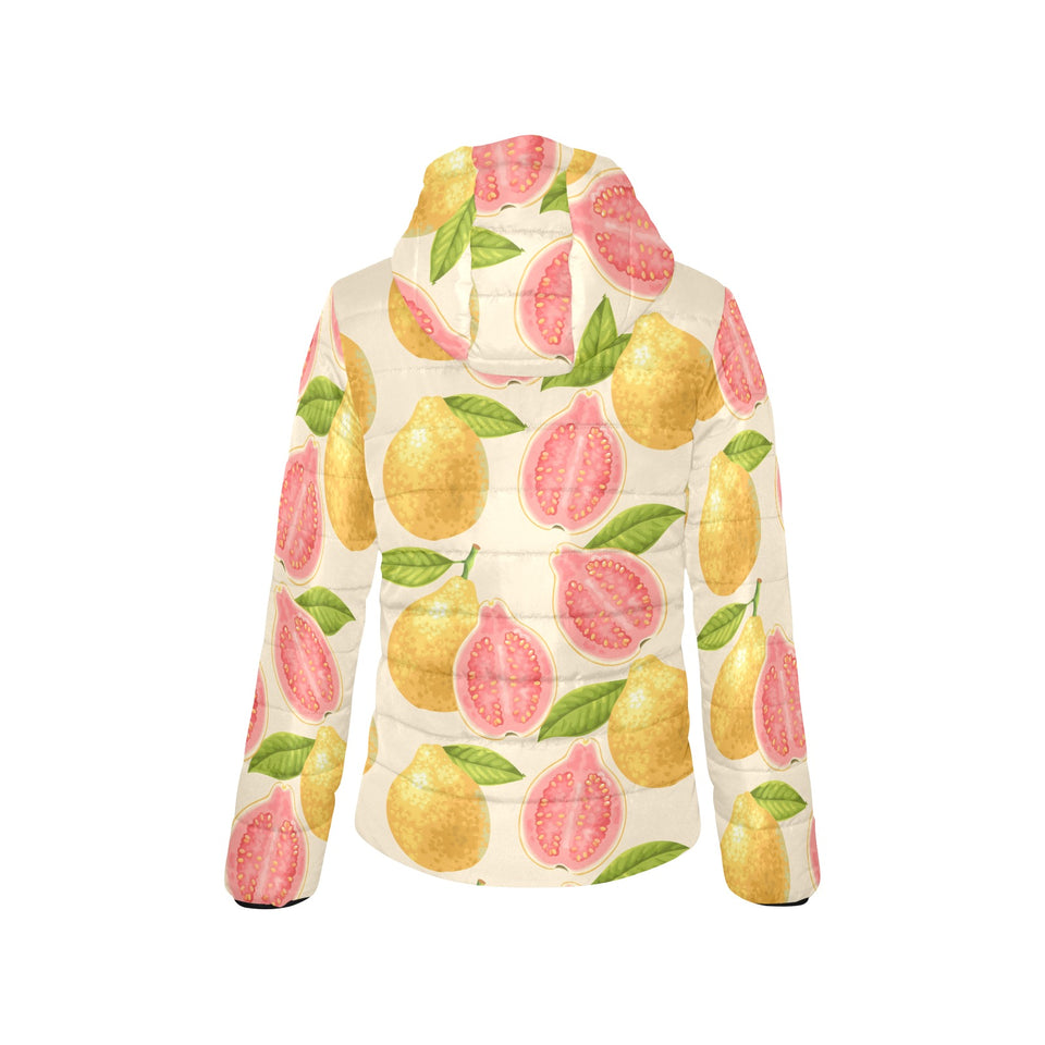 Beautiful guava pattern Women's Padded Hooded Jacket