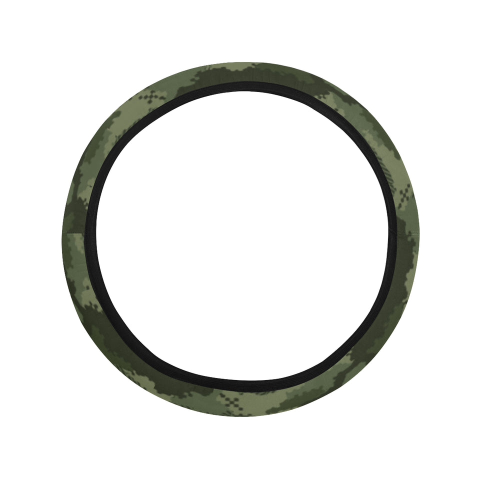 Digital Green camouflage pattern Car Steering Wheel Cover