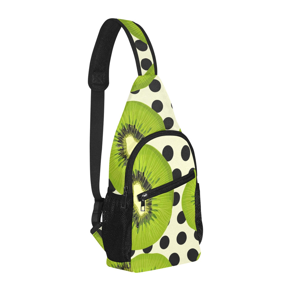 kiwi black dot background All Over Print Chest Bag