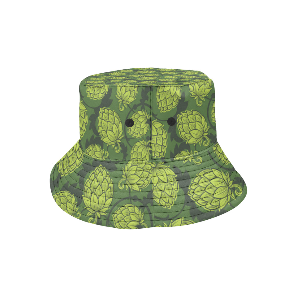 Hop pattern Hop cone background Unisex Bucket Hat