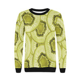 Sliced kiwi pattern Women's Crew Neck Sweatshirt