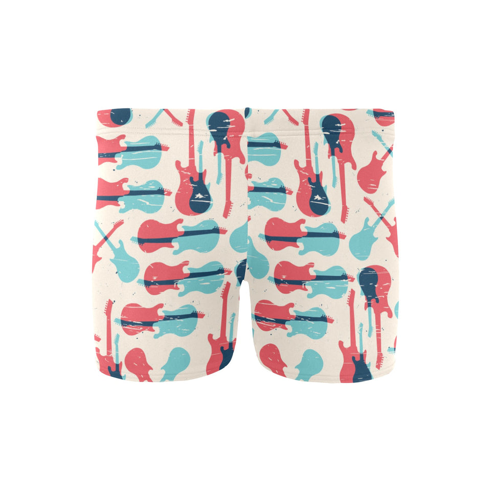 Red Blue guitar pattern Men's Swimming Trunks