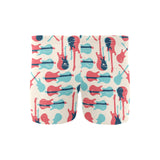 Red Blue guitar pattern Men's Swimming Trunks