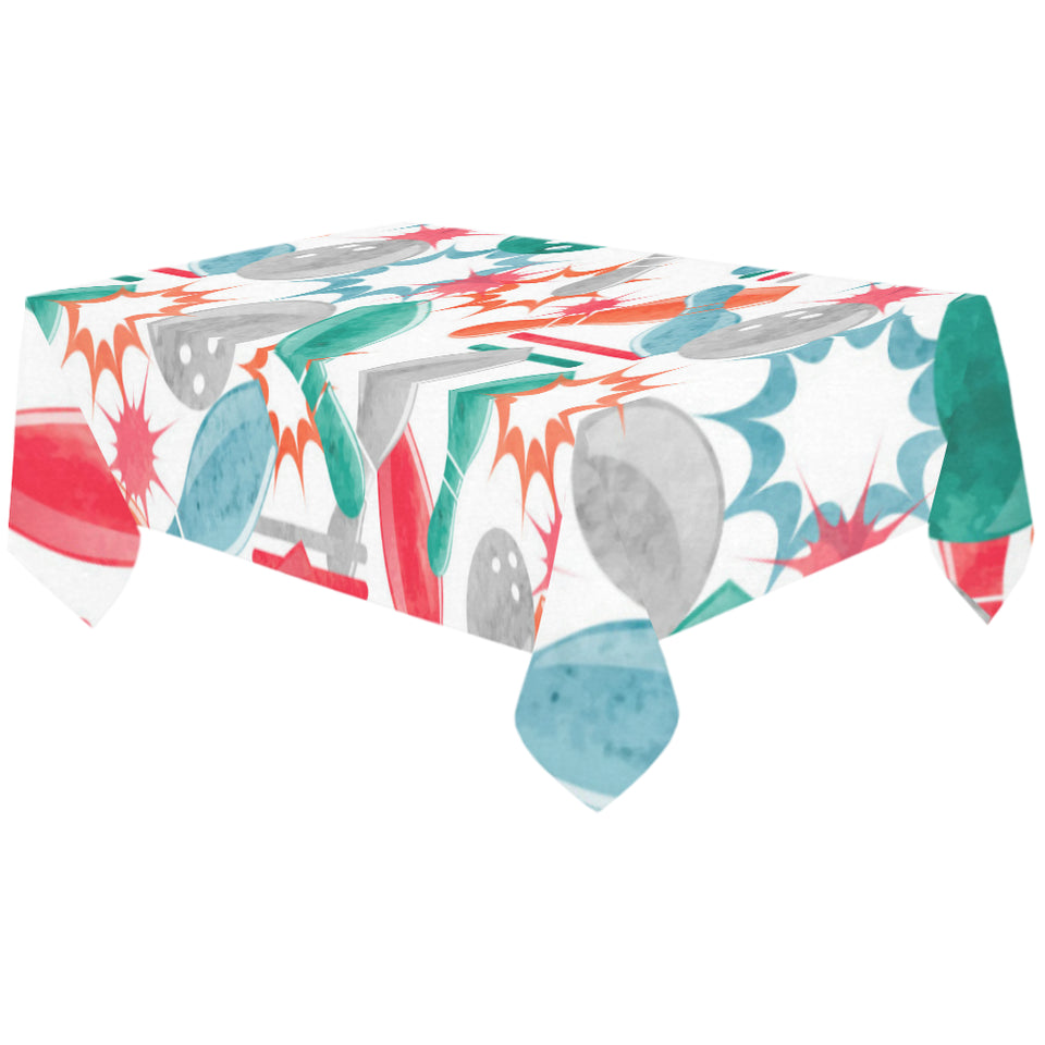Watercolor bowling pattern Tablecloth