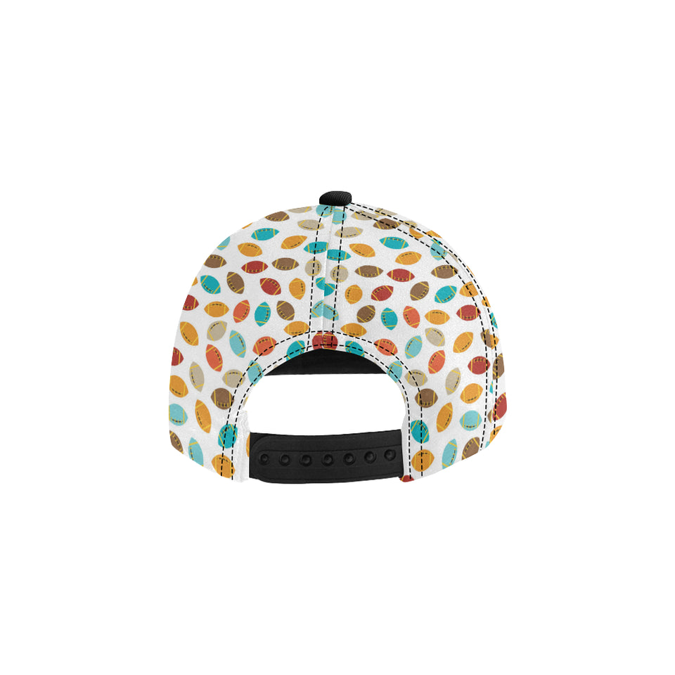 Colorful american football ball pattern All Over Print Snapback Cap