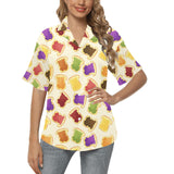 Bread Toast Pattern Print Design 02 Women's All Over Print Hawaiian Shirt