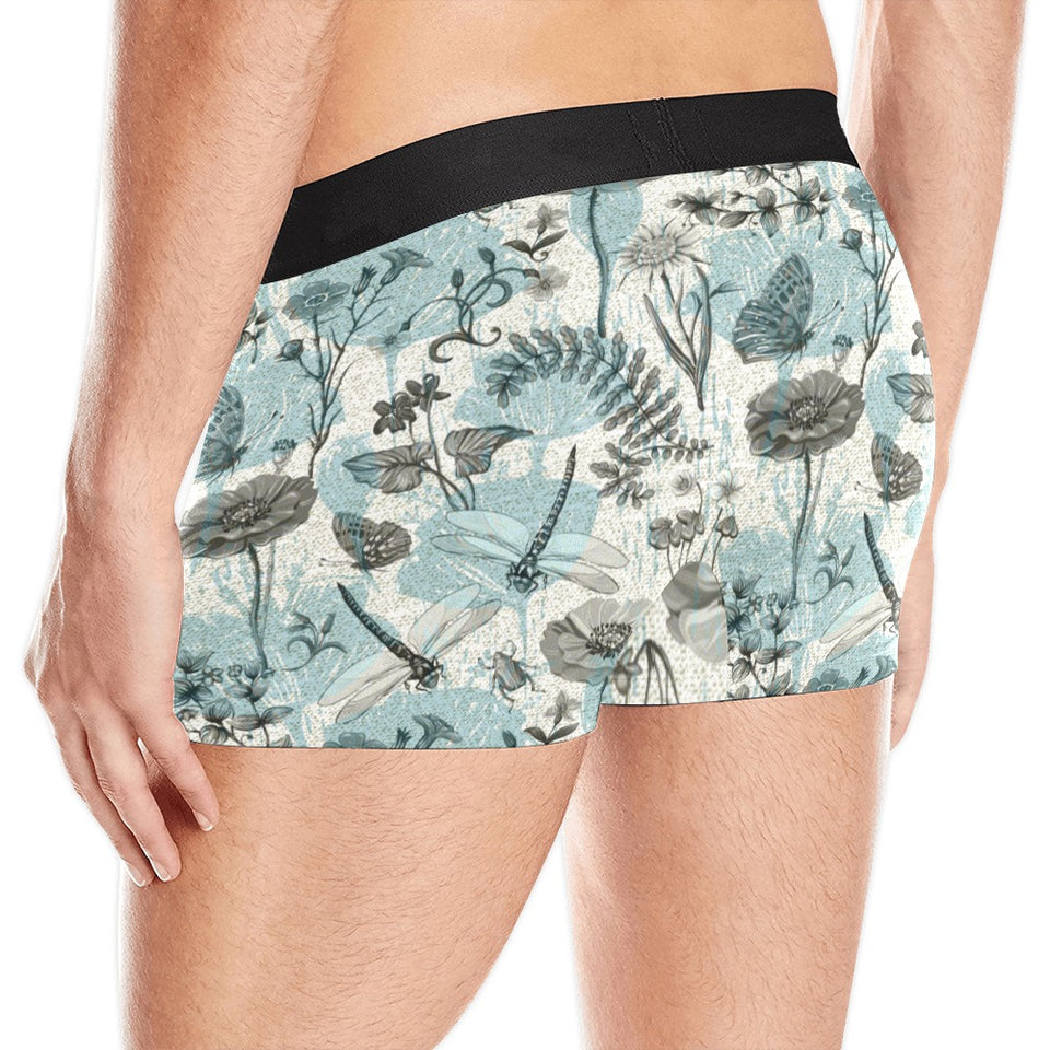 Dragonfly Butterfly Plants insect flower vintage s Men's All Over Print Boxer Briefs Men's Underwear