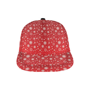 Snowflake pattern red background All Over Print Snapback Cap