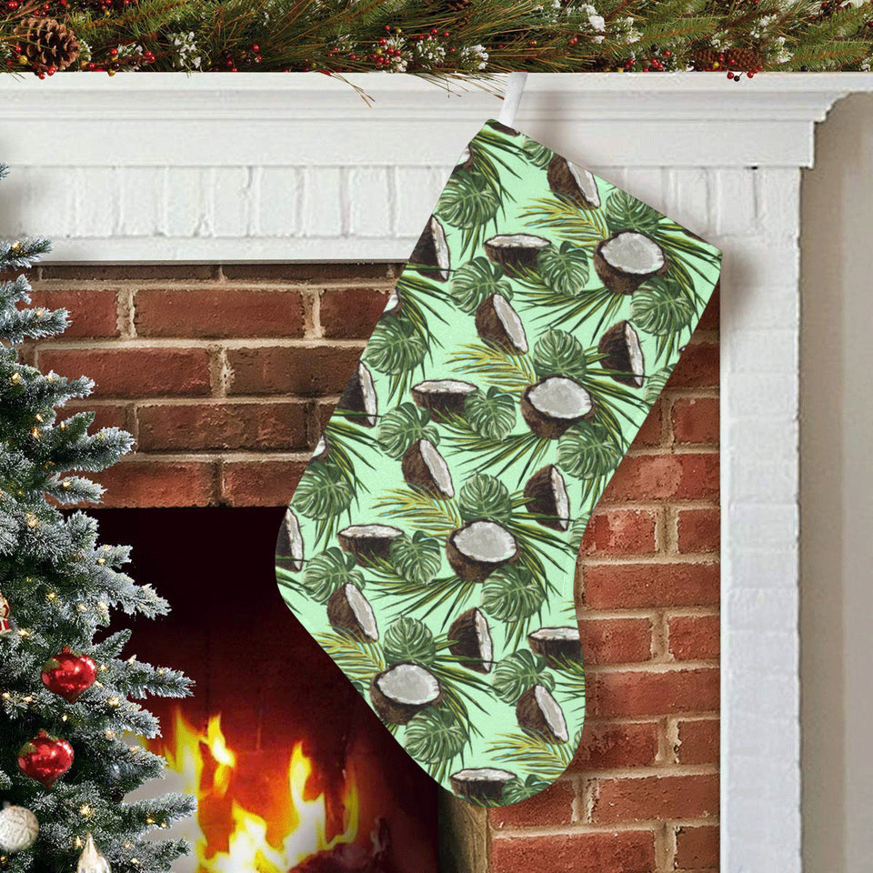 Coconut Pattern Print Design 02 Christmas Stocking