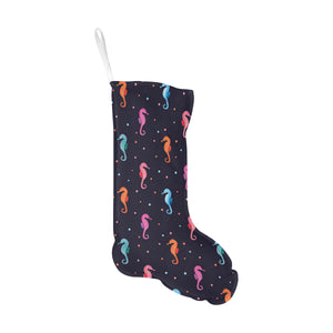 Watercolor colorful seahorse pattern Christmas Stocking