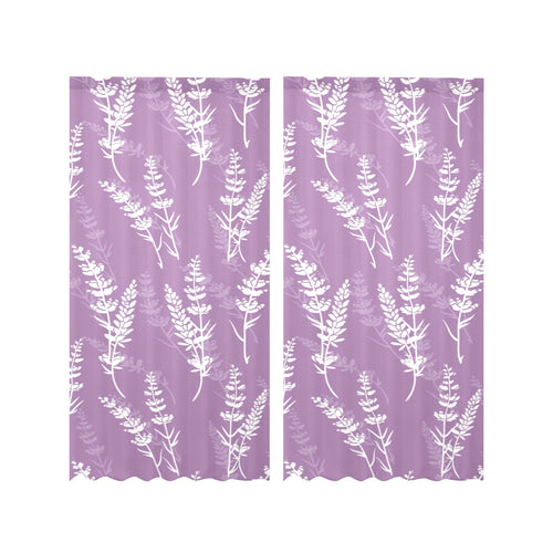 Lavender flowers purple pattern Gauze Curtain