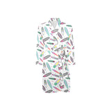 Surfboard Pattern Print Design 04 Men's Long Sleeve Belted Night Robe