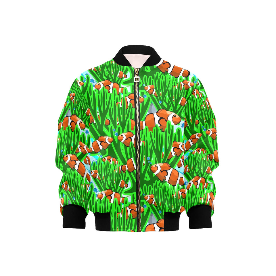 Clown Fish Pattern Print Design 01 Kids' Boys' Girls' Bomber Jacket
