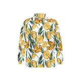 yellow tulips pattern Men's Long Sleeve Polo Shirt