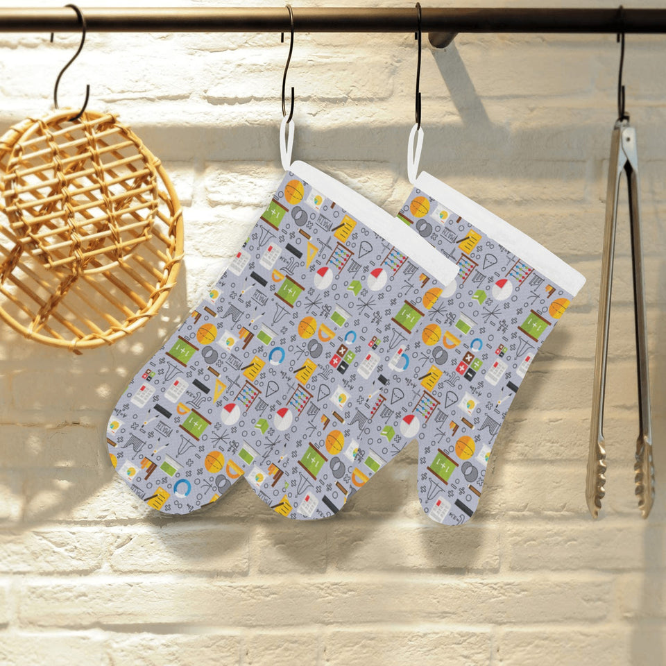 Math Pattern Print Design 04 Heat Resistant Oven Mitts