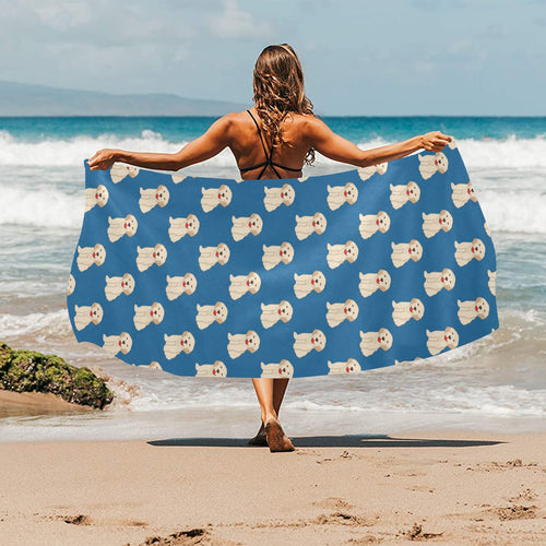 Golden Retriever Pattern Print Design 03 Beach Towel