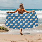 Golden Retriever Pattern Print Design 03 Beach Towel