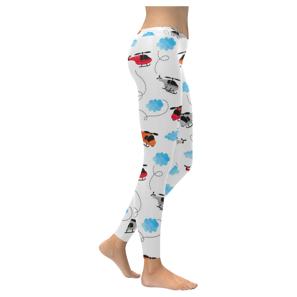 Watercolor helicopter cloud pattern Women's Legging Fulfilled In US