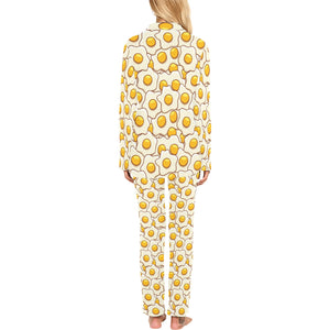Fried Eggs Pattern Print Design 02 Women's Long Pajama Set