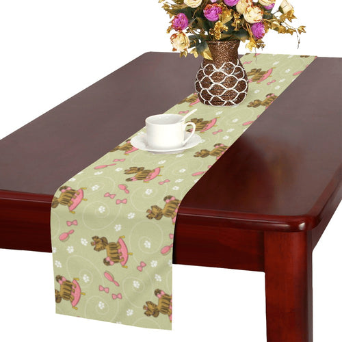 Yorkshire Terrier Pattern Print Design 01 Table Runner