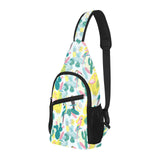 Cute parrot toucan flamingo cactus exotic leaves p All Over Print Chest Bag