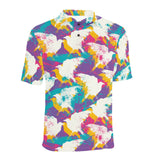Colorful crow illustration pattern Men's All Over Print Polo Shirt