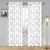 Bull Terrier Pattern Print Design 02 Gauze Curtain
