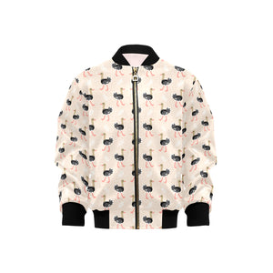 Ostrich Pattern Print Design 05 Kids' Boys' Girls' Bomber Jacket
