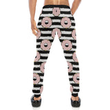 Donuts pink icing striped pattern Unisex Casual Sweatpants