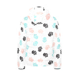 Dog Paws Pattern Print Design 04 Kids' Boys' Girls' Padded Hooded Jacket