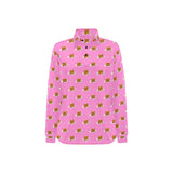 Pancake Pattern Print Design 04 Women's Long Sleeve Polo Shirt
