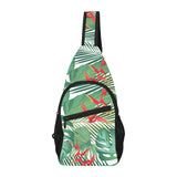 heliconia palm and monstera leaves pattern All Over Print Chest Bag