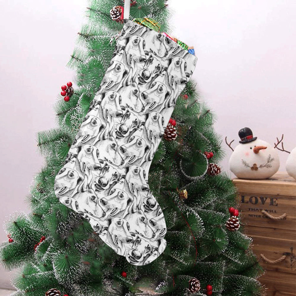Greyhound Pattern Print Design 01 Christmas Stocking