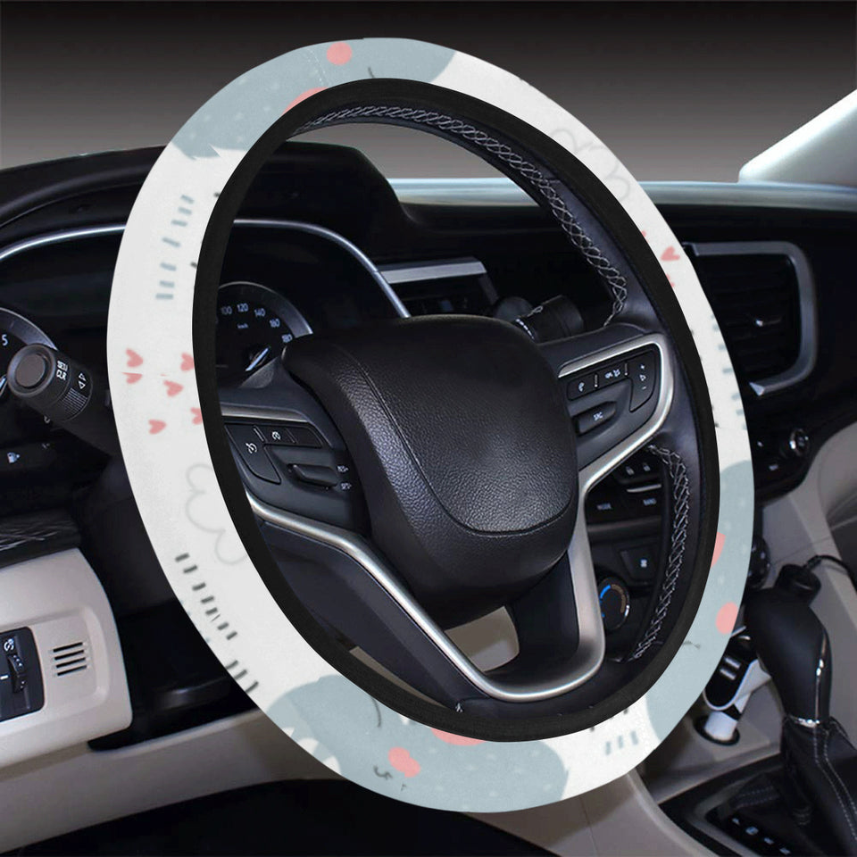 cute rhino heart pattern Car Steering Wheel Cover