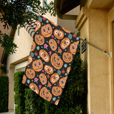 Pumpkin flowers spiderweb Halloween theme House Flag Garden Flag