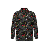 Eagle Pattern Print Design 04 Men's Long Sleeve Polo Shirt