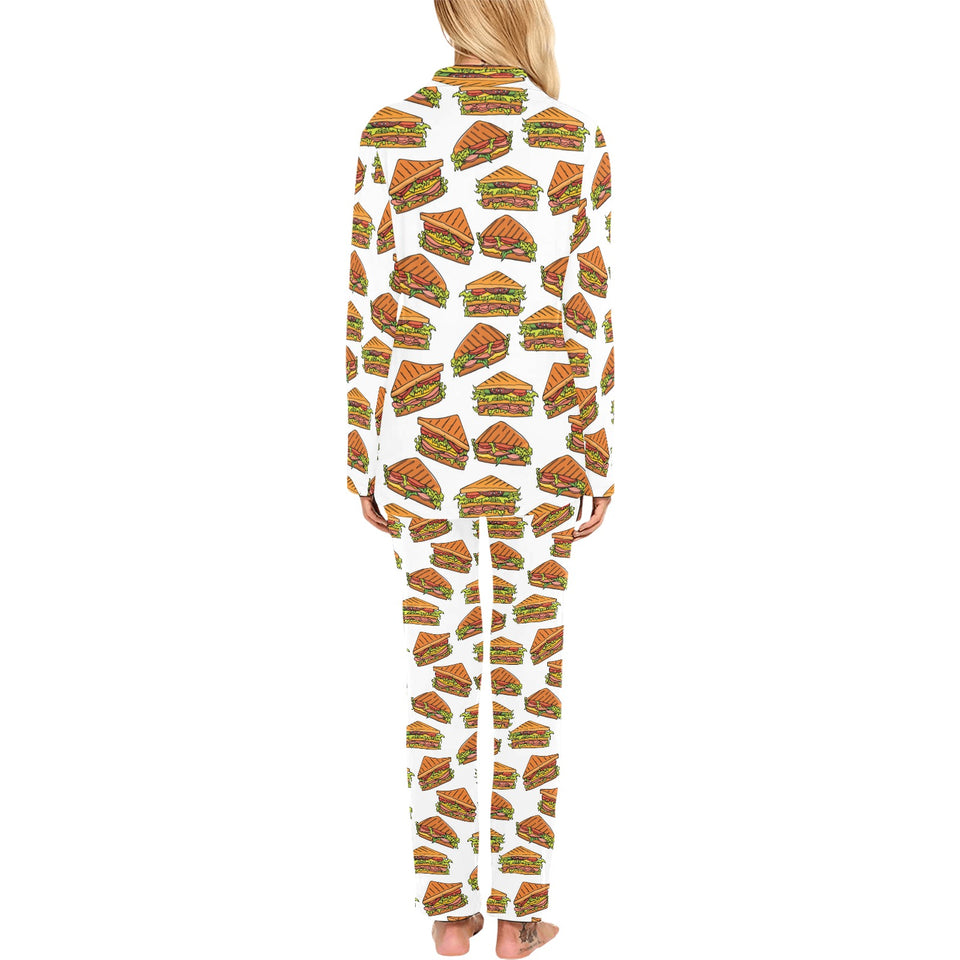 Sandwich Pattern Print Design 02 Women's Long Pajama Set